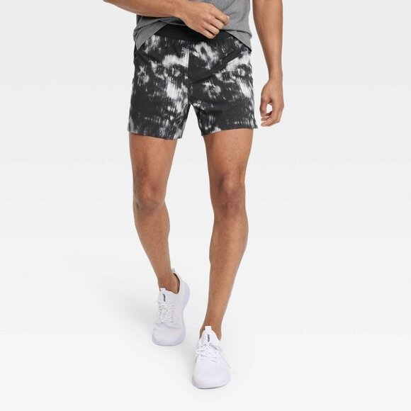 Men's Lined Run Shorts 5" - All in Motion™ Onyx Black XL - Picture 1 of 2